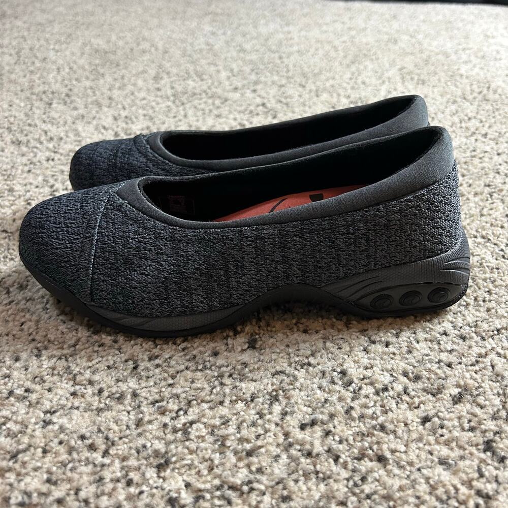 Therafit Riley Ballet Flat Slip On Women Shoes Size 7.5 Grey Black Comfort Arch